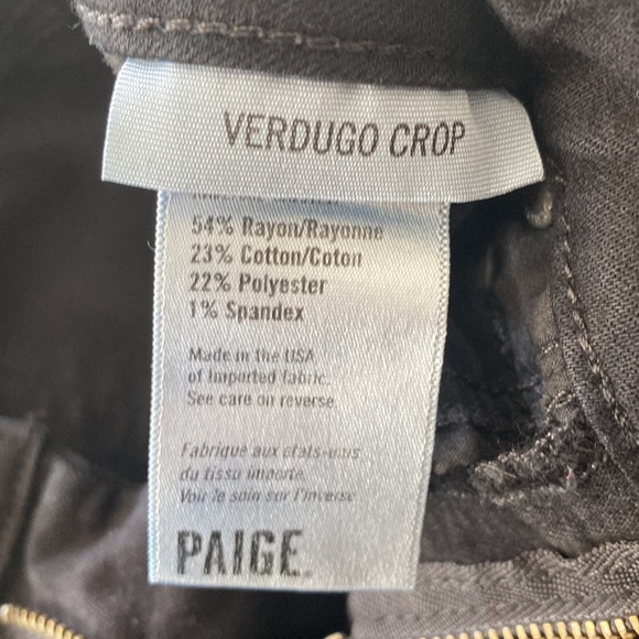 PAIGE Demin Verdugo Crop Jeans in Black - Picture 9 of 10